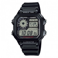 CASIO AE-1200WH-1AV Reloj Digital para Hombre – Diseño Retro, Correa de Resina Negra, Wr 100M, Batería 10 Años - Guanxe Atlantic