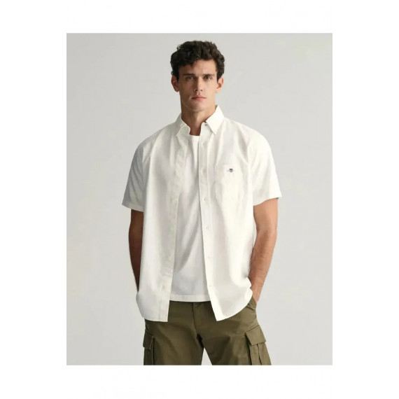 Camisas Reg Cotton Linen Ss Shirt  GANT
