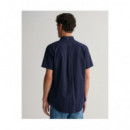 Camisas Reg Cotton Linen Ss Shirt  GANT