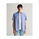 Camisas Reg Cotton Linen Ss Shirt  GANT