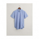 Camisas Reg Cotton Linen Ss Shirt  GANT
