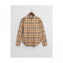 Camisas Reg Jaspe Flannel Plaid Shirt  GANT