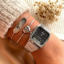 CASIO AQ-230A-1DMQ Reloj Retro Doble Pantalla – Esfera Negra, Correa de Acero Inoxidable, Estilo Vintage, Wr