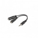 LANBERG AD-0024-BK Cable de Audio 0,1 M 3,5MM 2 X 3,5MM Negro