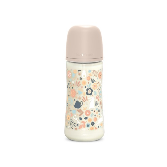 SUAVINEX Biberon Silicona +6MESES Dibujos Rosa