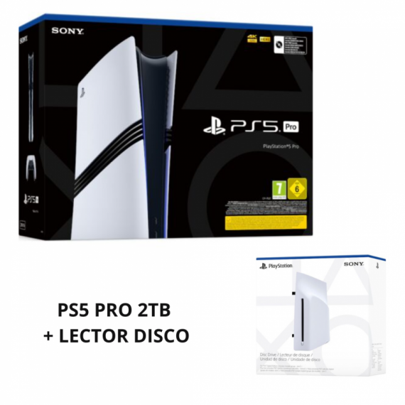 Pack Playstation 5 Pro 2TB Digital + Lector de Disco  SONY PS5