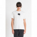 Camiseta Regular Fit de Jersey de Algodón Verde con Estampado Urbano de ANTONY MORATO