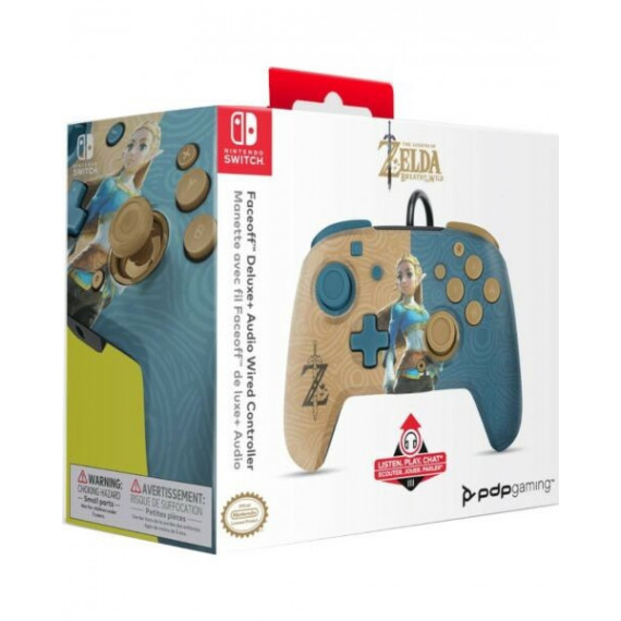 Faceoff Deluxe Audio Wired Controller Zelda Breath Lic.  PDP