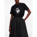 KARL LAGERFELD - Ikon Sketch Choupette Tshirt - 999 - A1W17128/999