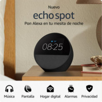 Altavoz Despertador Inteligente Bluetooth Echo Spot con Alexa, Negro