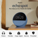 Altavoz Despertador Inteligente BLUETOOTH Echo Spot con Alexa, Azul  AMAZON