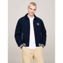 Tjm Crest Cord Letterman Jacket Dark Nig  TOMMY JEANS