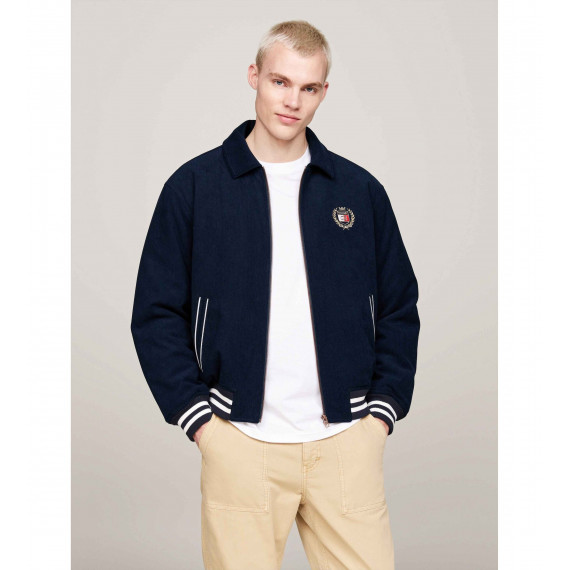 Tjm Crest Cord Letterman Jacket Dark Nig  TOMMY JEANS