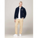 Tjm Crest Cord Letterman Jacket Dark Nig  TOMMY JEANS