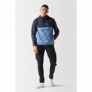 Chaqueta Cortavientos 11º Colour Block Azul-negro