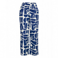 B-YOUNG Pantalones Mujer Pantalón B.young Ihamma Med Blue Geo