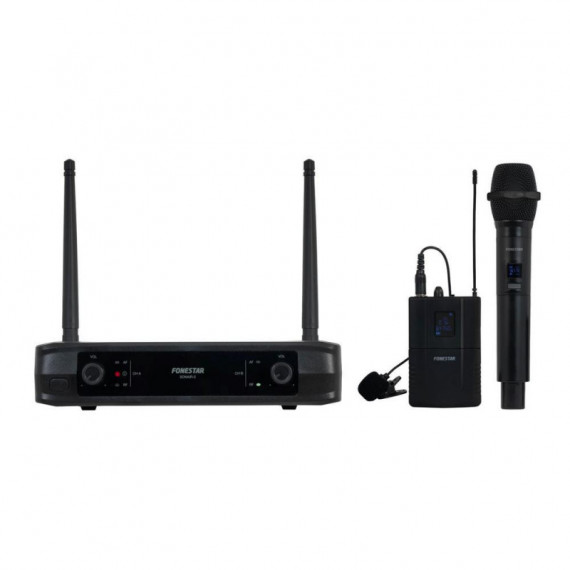 Micrófono Inalámbrico FONESTAR Doble SONAIR-2MP (1 de MANO+1 de Petaca)