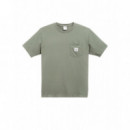 Camisetas Hombre Camiseta HERSCHEL Pigment Dye Pocket Oil Green