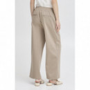 B-YOUNG Pantalones Mujer Pantalones B.young Rizetta Wide Cropped Roasted Cashew