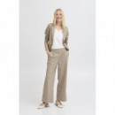 B-YOUNG Pantalones Mujer Pantalones B.young Rizetta Wide Cropped Roasted Cashew