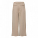 B-YOUNG Pantalones Mujer Pantalones B.young Rizetta Wide Cropped Roasted Cashew