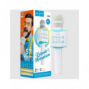 HOCO Microfono Karaoke BLUETOOTH Blanco Azul con Altavoz Incorporado BK5 Usb,aux In