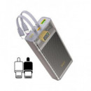 HOCO Bateria Externa Portatil 20000MAH con Cable Ligthning Tipo C J104A 22.5W Negra