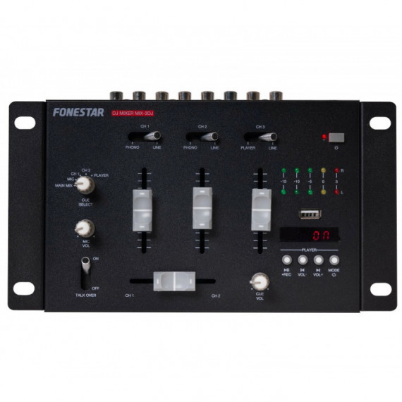 Mezclador de 3 Canales FONESTAR MIX-3DJ Conecta Como una Tarjeta de Audio
