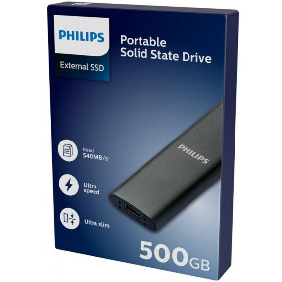 PHILIPS Disco Duro Externo  SSD500GB Usb-c Ultra slim