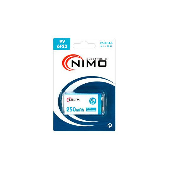 NIMO Bateria Pila Recargable 9V 250 Mah BAT044
