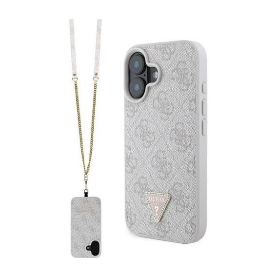 GUESS Funda Rosa con Colgador para Iphone 16