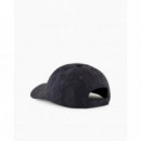 Gorro con Visera en Tejido Satinado y Logo de ARMANI EXCHANGE