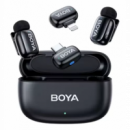 Micrófono Inalámbrico BOYA MINI-12 con Conexión Usb-c + Conexión Lightning con Estuche de Carga Negro (2TX + 2RX)