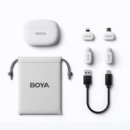 Micrófono Inalámbrico BOYA MINI-13 Conexión Usb-c + Conexión Lightning con Estuche de Carga Blanco (2TX + 2RX)