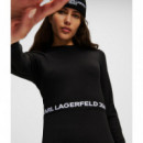 Vestido de Manga Larga Klj Black  KARL LAGERFELD