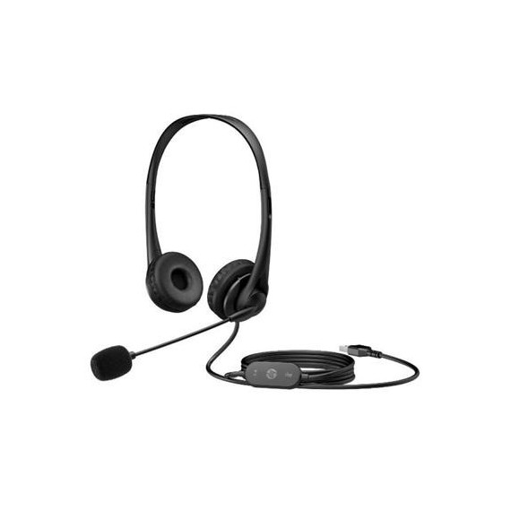 HP Micro Auricular Estereo Diadema  para Pc G2 con Cable USB Negro