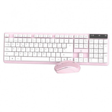 ONE+ COMBO TECLADO + RATON INALAMBRICO NG6029 ROSA