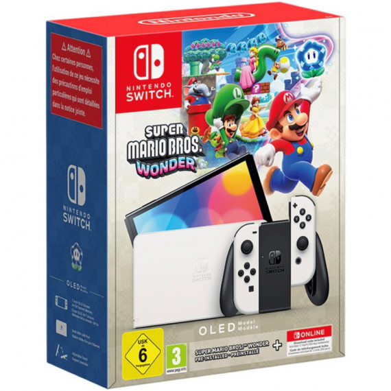 NINTENDO Switch Consola Oled Blanca Super Mario Bros Wonder