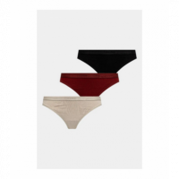 3PACK Tanga CALVIN KLEIN Negro-beige-granate