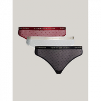 3PACK Tanga TOMMY HILFIGER Negra-roja-blanca