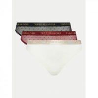3PACK Tanga TOMMY HILFIGER Negra-roja-blanca