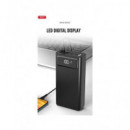 Xo Bateria Externa 30000MAH, 4XUSB,1XTIPO C, 1XMICRO USB,1XLIGHTNING,LINTERNA Led  Negro XO-PR123  LALO