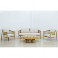 Conjunto de Jardín Tawara (4,5 Plazas) Color Natural/teca Arena Negra®  ARENA NEGRA