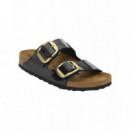 Calzado BIRKENSTOCK Arizona Big Buckle Birko-flor Esmaltado Patent Black Gold
