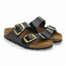 Calzado BIRKENSTOCK Arizona Big Buckle Birko-flor Esmaltado Patent Black Gold