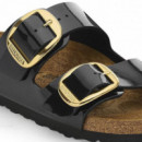 Calzado BIRKENSTOCK Arizona Big Buckle Birko-flor Esmaltado Patent Black Gold