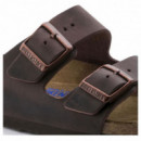 Calzado Sandalias BIRKENSTOCK Arizona Plantilla Blanda Cuero Engrasado Habana