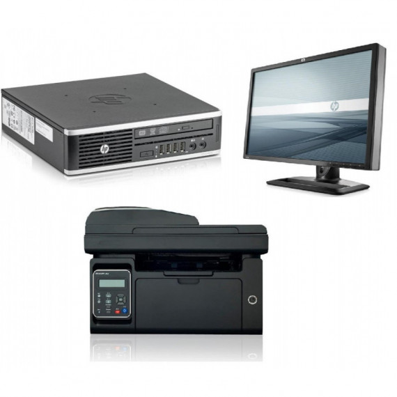 Bundle Equipo Reacondicionado Hp 8300 Sff Pro + Monitor Reacondicionado Hp ZR2449W 24" + Multifuncion Pantum M6550NW + Teclado  