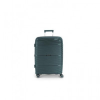 GABOL Maleta Viaje Mediana con 4 Ruedas Polipropileno Kiba Verde 66X44X27 Cm