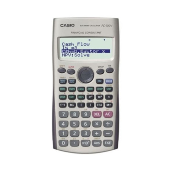 CASIO FC-100V Calculadora Financiera Profesional – Valor Presente y Futuro, Tasa de Interés, Amortización y Estadísticas